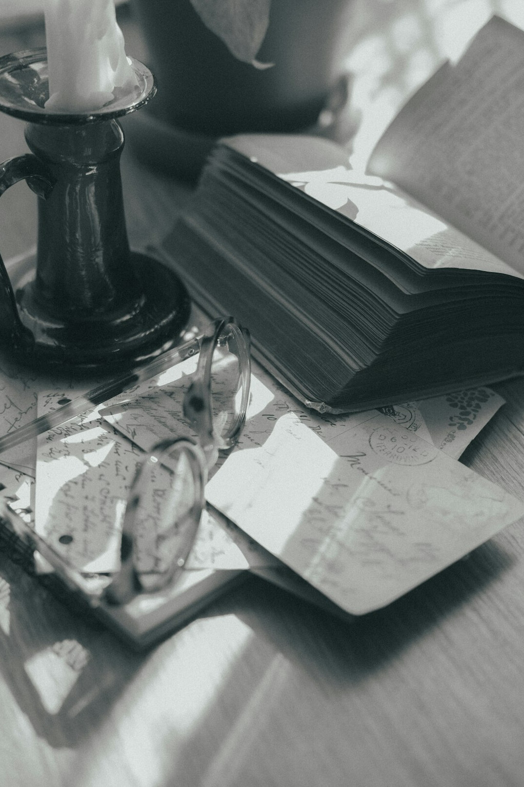 mystery book on table