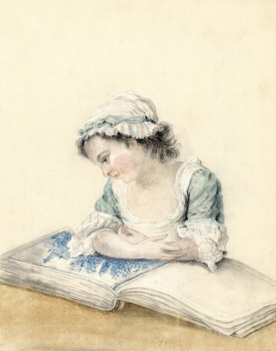 historian studying old manuscript