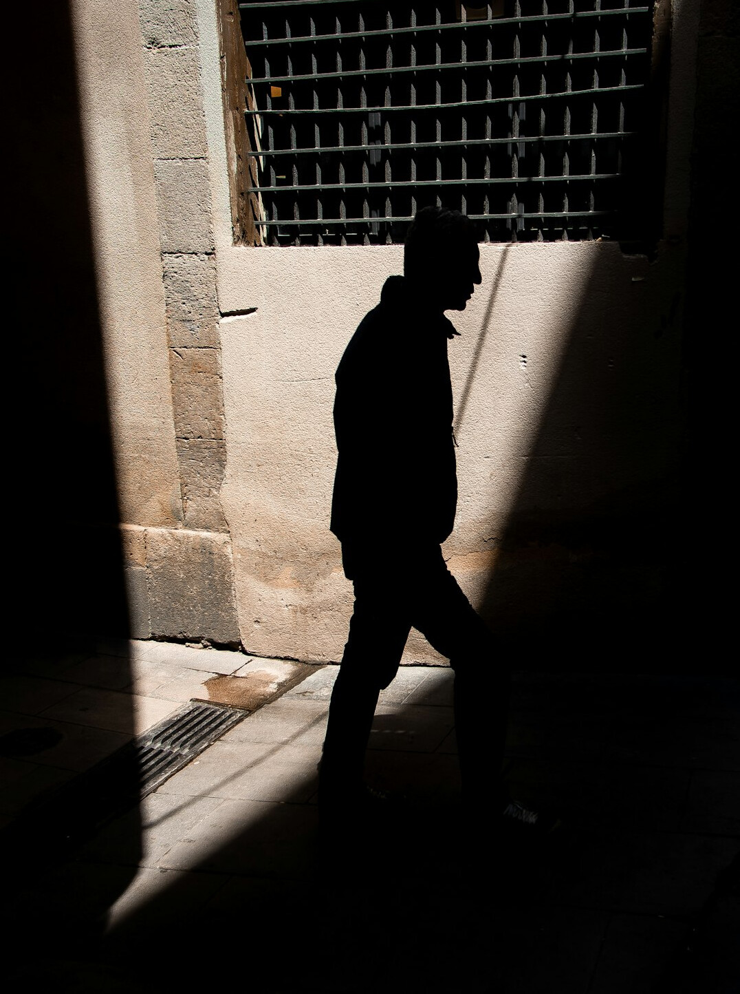 mysterious man in shadow